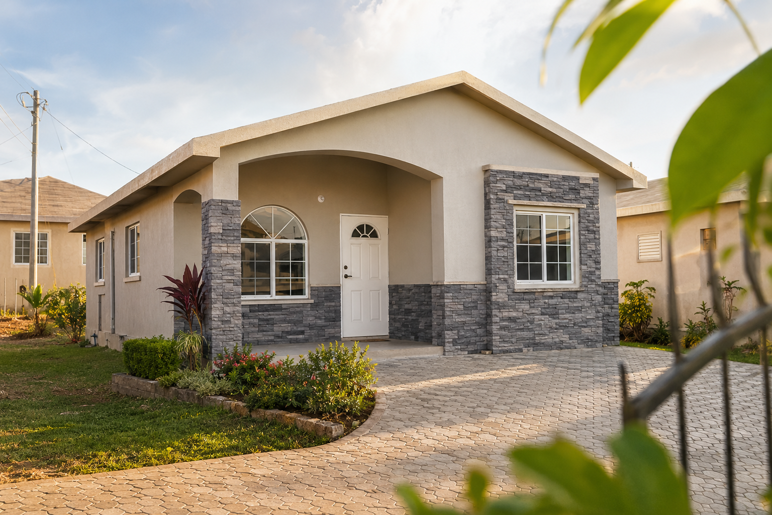Charcoal façade refresh concept featuring Rustic Stone · Pewter