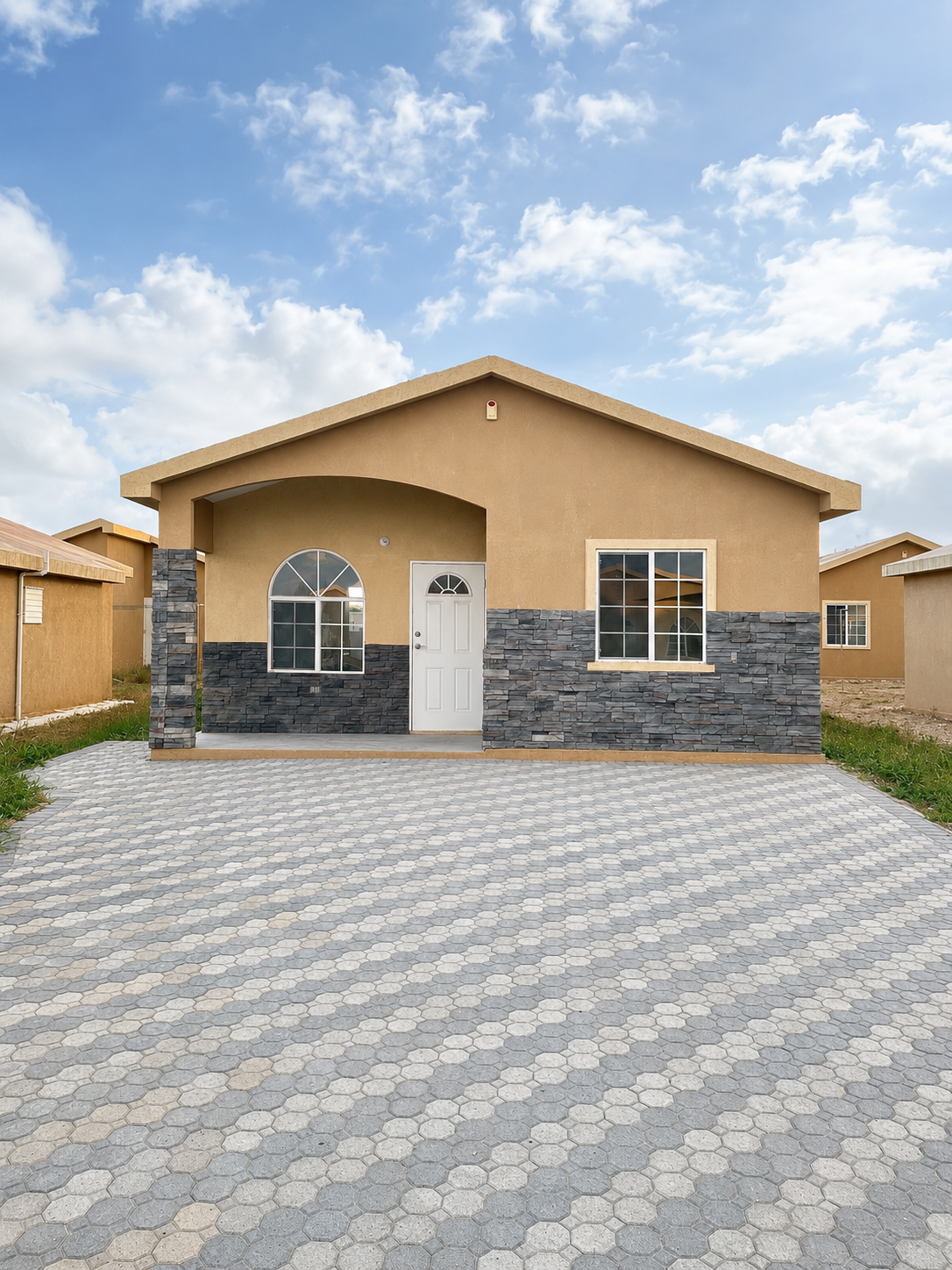 Exterior wainscot and columns featuring ConCreate Rustic Stone Veneer